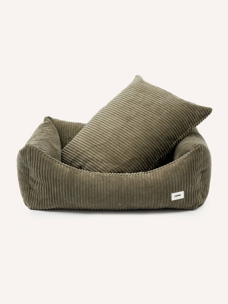 cafide-panier-pour-chien-premium-Snozy-velours-cotele-vert