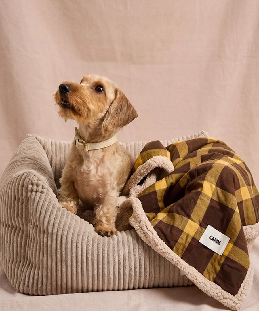 cafide-plaid-pour-chien-premium-douillet-toia-jaune-Moutard-Tartan