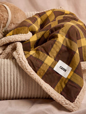 cafide-plaid-pour-chien-premium-douillet-toia-jaune-Moutard-Tartan