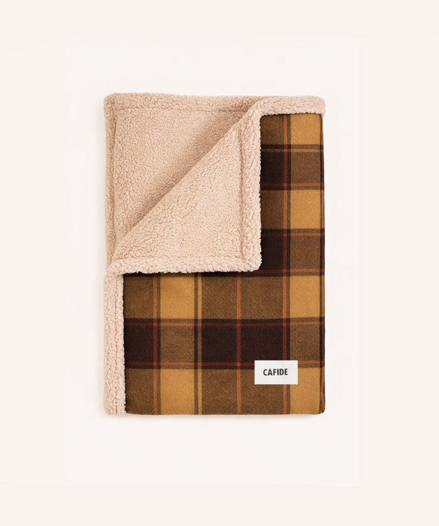 cafide-plaid-pour-chien-premium-douillet-toia-jaune-Moutard-Tartan