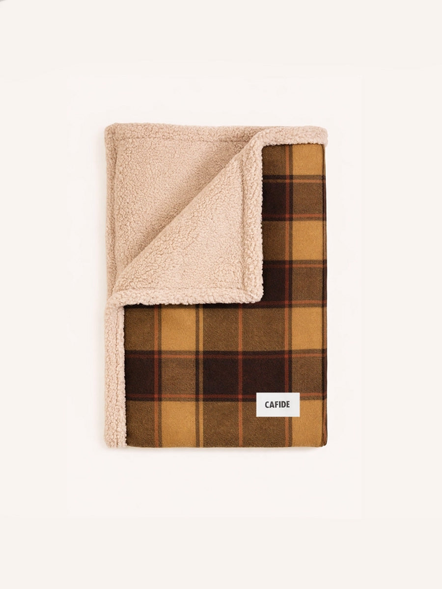 cafide-plaid-pour-chien-premium-douillet-toia-jaune-Moutard-Tartan