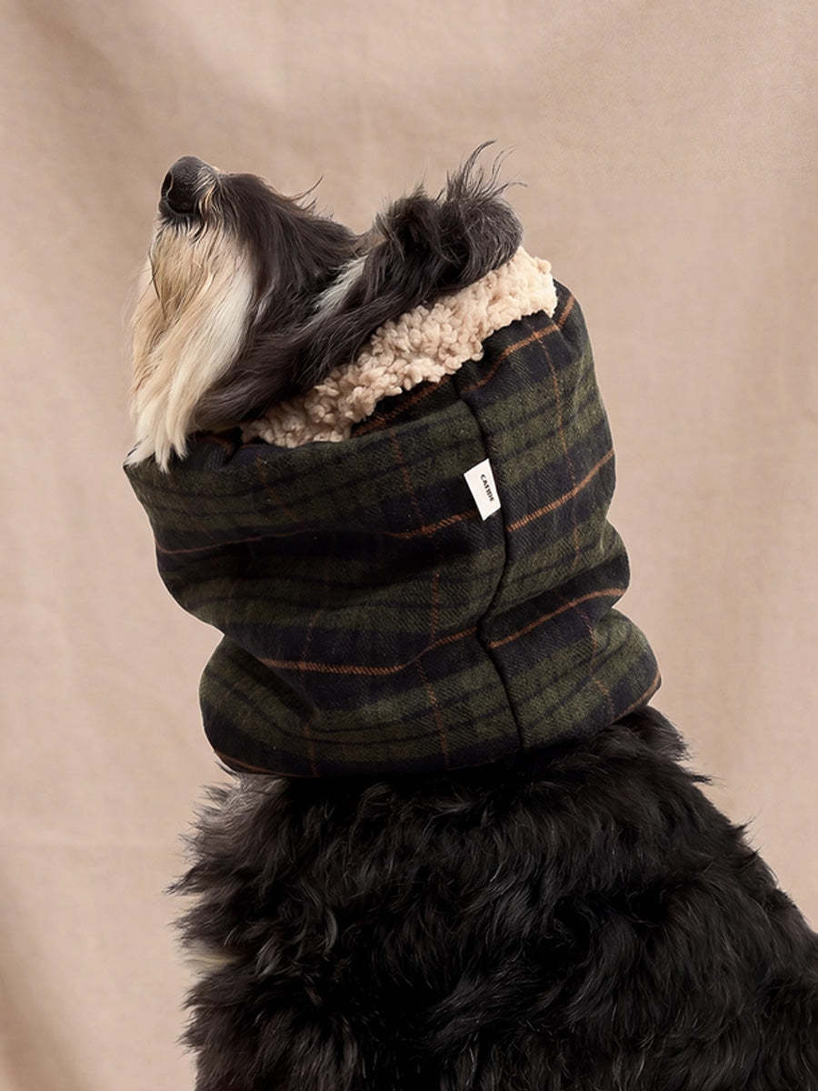 cafide-snood-pour-chien-premium-Olga-vert-Tartan