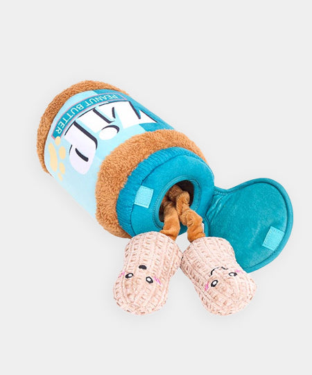 zippy-paws-peluche-fouille-pour-chien-Bungee-Burrow-beurre-de-cacahuete