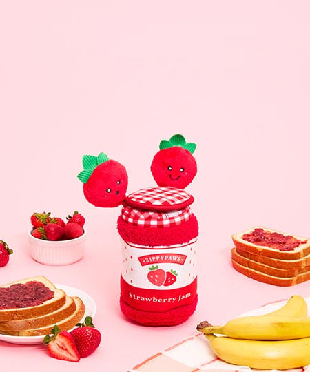 zippy-paws-peluche-fouille-pour-chien-Bungee-Burrow-confiture-fraise