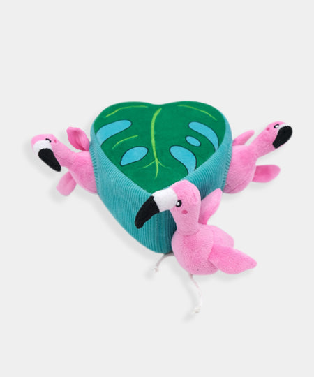 zippy-paws-peluche-pour-chien-Burrow-flamant-rose-Monstera