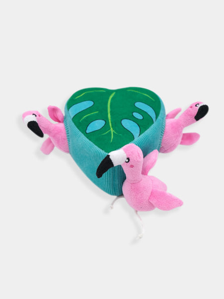 zippy-paws-peluche-pour-chien-Burrow-flamant-rose-Monstera