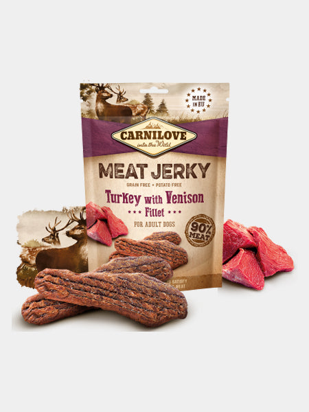       Carnilove-friandises-sans-cereales-pour-chien-meat-jerky-dinde-cerf