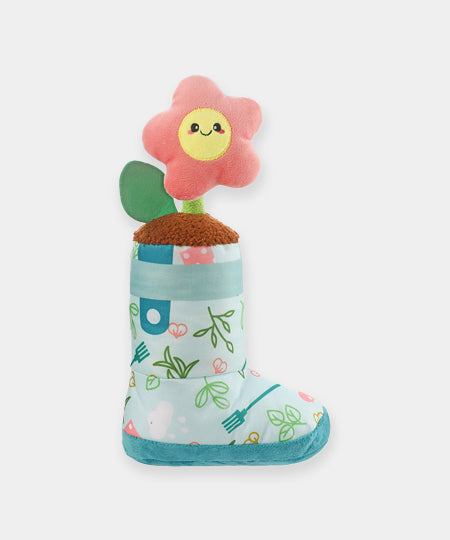    HugSmart-peluche-interactive-pour-chien-chiot-botte-jardinage