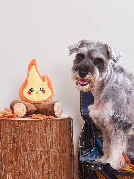HugSmart-peluche-interactive-pour-chien-chiot-camping-feu-de-camp