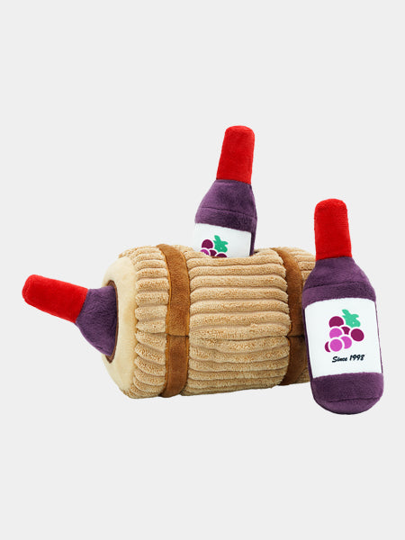 HugSmart-peluche-interactive-pour-chien-chiot-tonneau-vin
