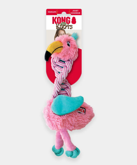       Jouet-KONG-peluche-pour-chien-Knots-Twists-flamant-rose