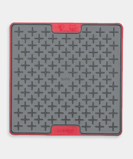       Lickimat-tapis-lechage-occupation-chien-buddy-tuff-rouge
