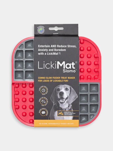     Lickimat-tapis-lechage-occupation-chien-slomo-rouge