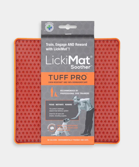        Lickimat-tapis-lechage-occupation-chien-soother-pro-orange