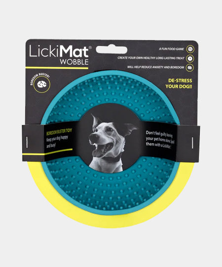    Lickimat-tapis-lechage-occupation-chien-wobble-bleu