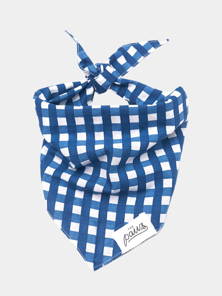    The-Paws-bandana-pour-chien-carreau-bleu