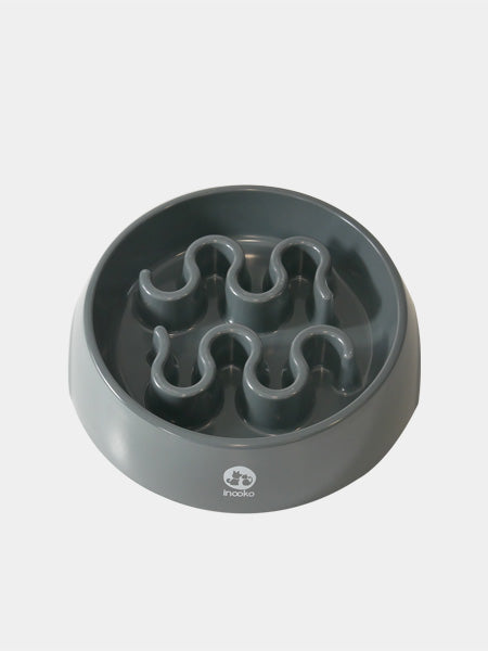inooko - gamelle anti glouton pour grand chien gris
