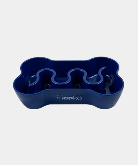 inooko - Gamelle anti-glouton en forme os bleu