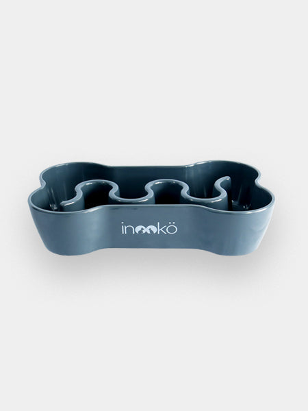 inooko gamelle anti-glouton en forme d'os gris foncé melamine
