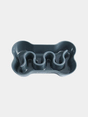 inooko - Gamelle anti-glouton en forme d'os gris foncé
