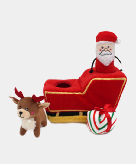       zippy-paws-peluche-pour-chien-Holiday-Burrow-Santa_s-Sleigh